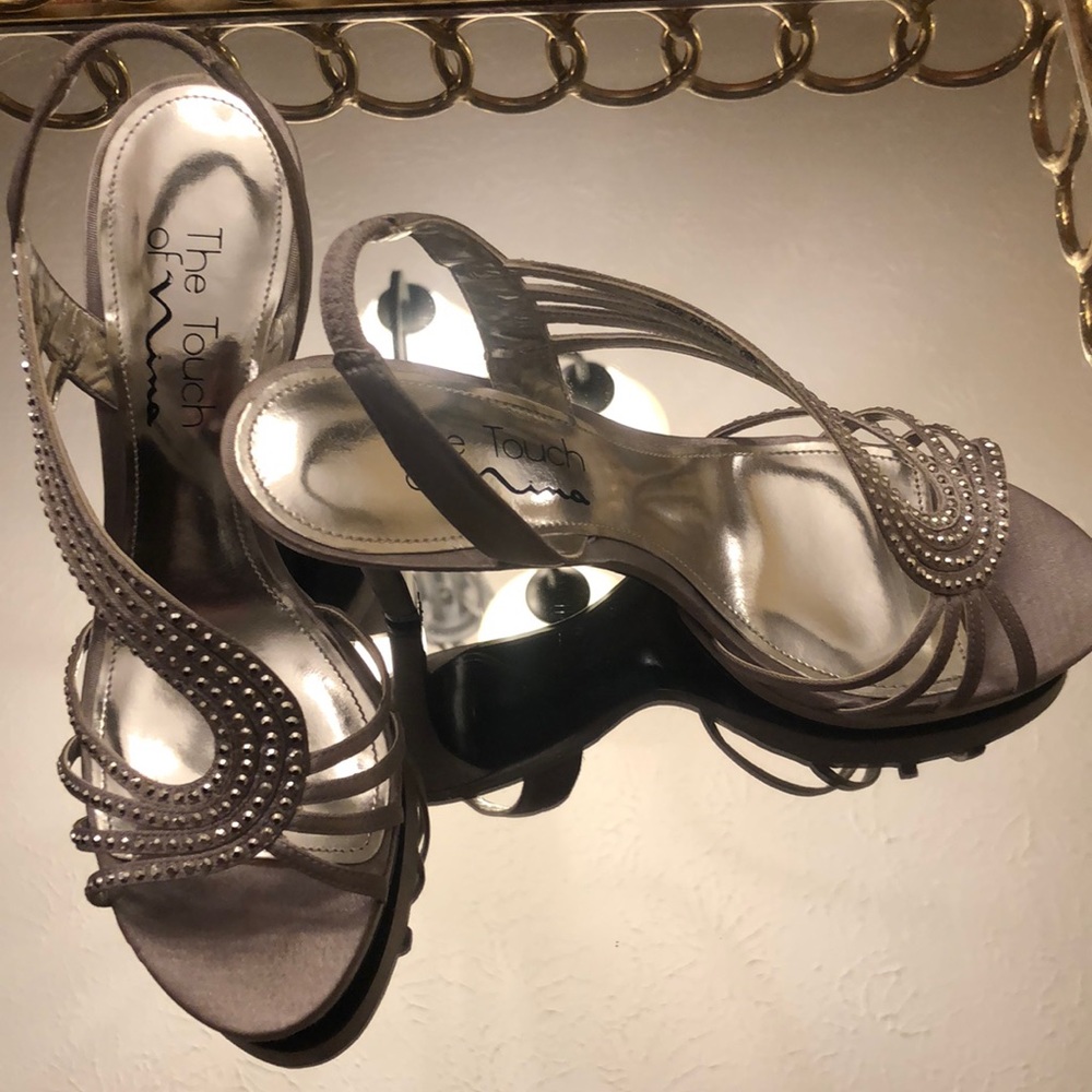 4 inch, silver heel